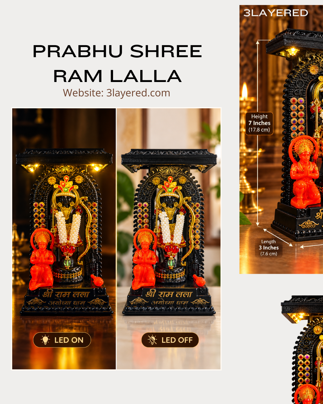 MARYADA PURSHOTAM SHREE RAM LALLA | WARM LED WIRELESS |