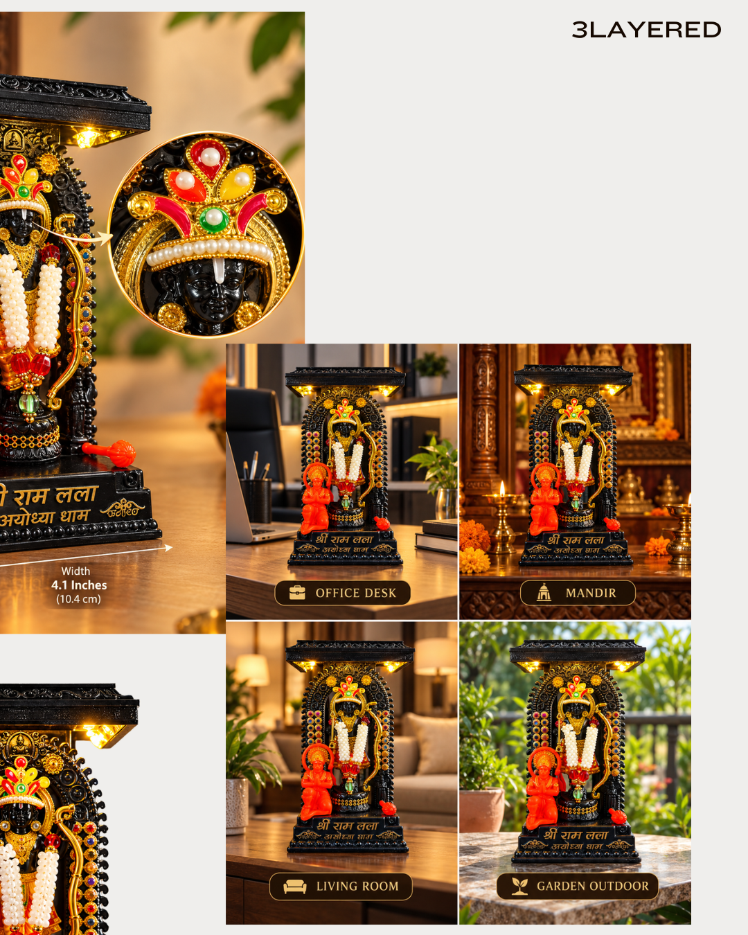 MARYADA PURSHOTAM SHREE RAM LALLA | WARM LED WIRELESS |