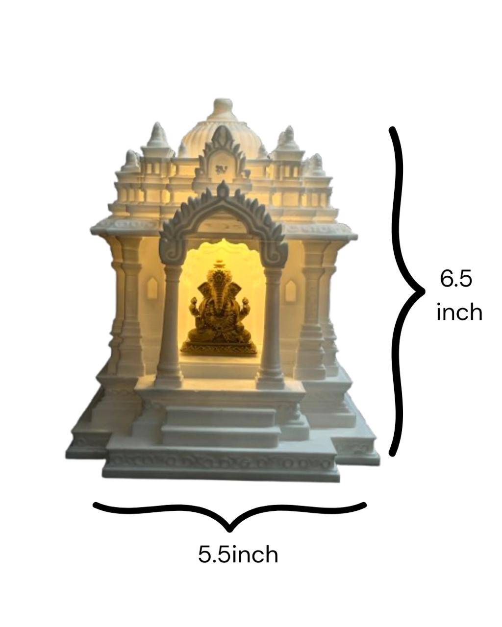 Premium Ganesha Table Top with LED Light | 3D Printed Temple Home Decor | Modern Spiritual Decor Piece