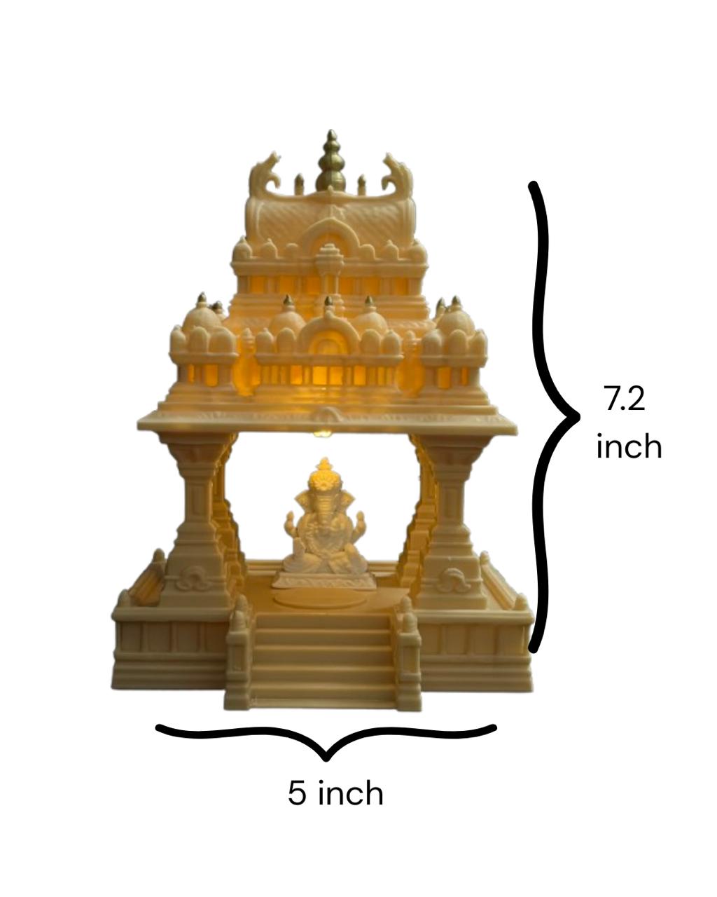 South Indian Design Table Top Temple with LED Light | 3Layered | HOME DECOR |