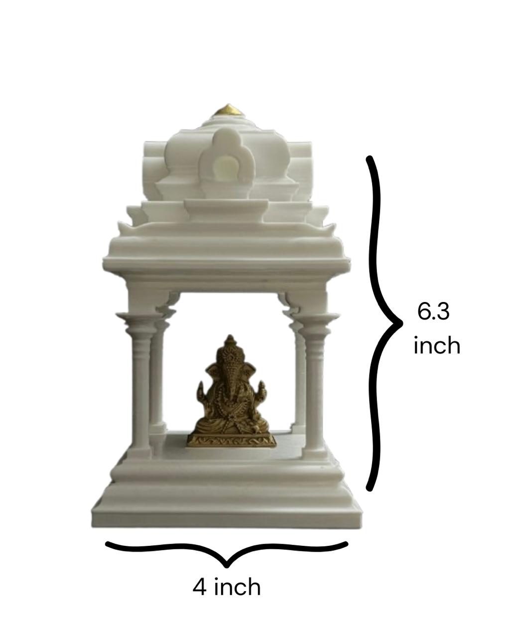 Mini Ganesha Mandir with Golden Kalashas | 3Layered | Home Decor |