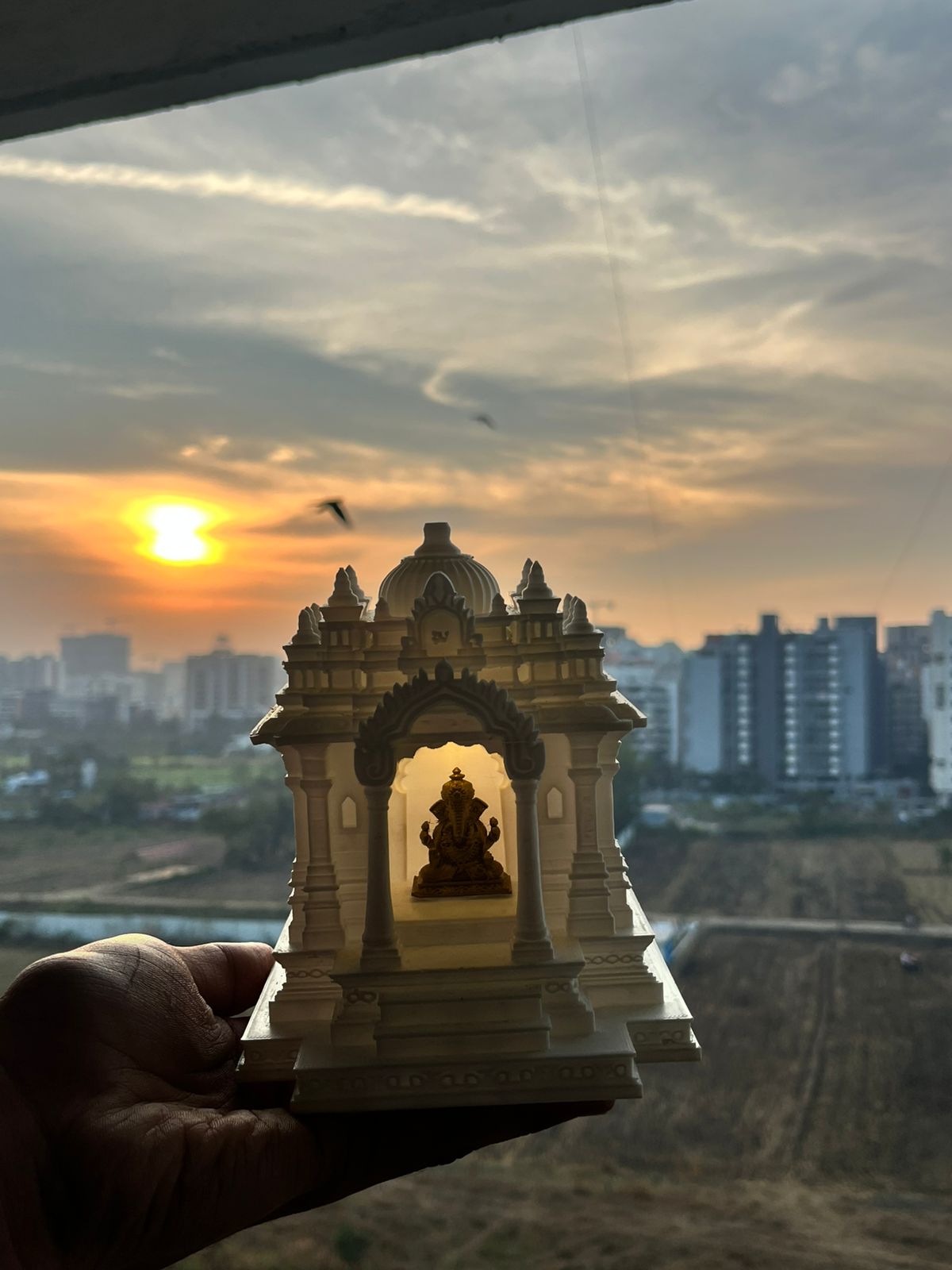 Premium Ganesha Table Top with LED Light | 3D Printed Temple Home Decor | Modern Spiritual Decor Piece